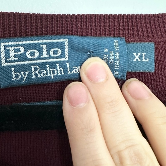 Polo by Ralph Lauren red sleeveless knit vest prima cotton size XL burgundy - Picture 2 of 4